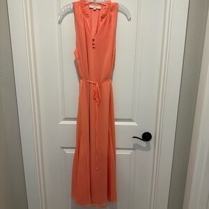 Loft coral maxi dress size L, never worn. Dry cleaned